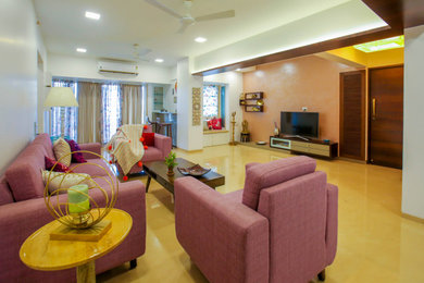 Living room - transitional living room idea in Mumbai