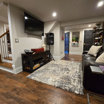 Full Basement renovation with exercise room, wine cellar, TV room and Sauna