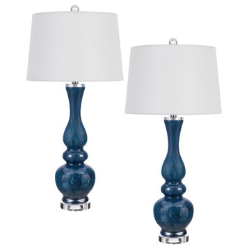 Paimio 32" Height Deep Blue Glass Table Lamp