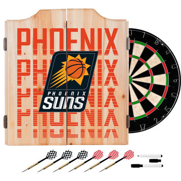 NBA Dart Cabinet Set With Darts and Board, City, Phoenix Suns