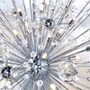Eleven Light Polished Chrome Beveled Crystal Glass Up Chandelier
