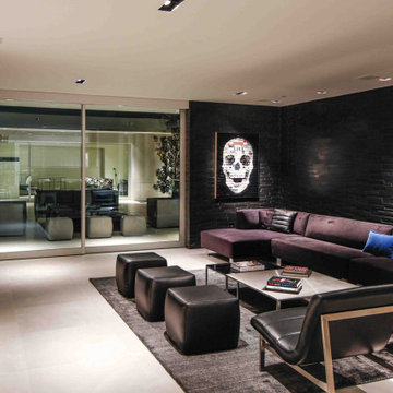 Georgina Avenue Santa Monica luxury home modern family room decor