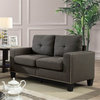 Furniture of America Zilly Modern Victorian Fabric Tufted Loveseat in Gray