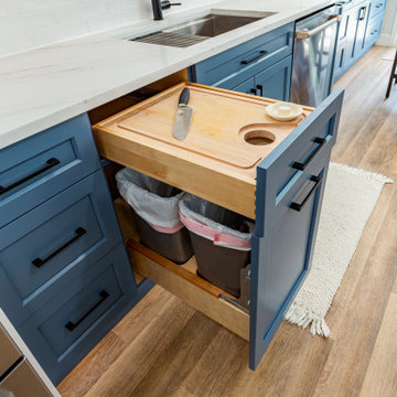 Blue and White Kitchen with Playful Pattern – Olney, MD