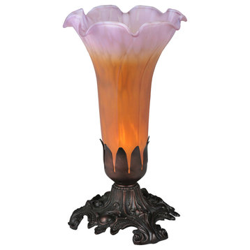 8H Amber/Purple Pond Lily Accent Lamp