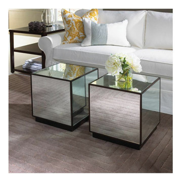 Modern Glass and Lucite Side End Tables