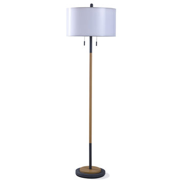 StyleCraft Lari Dual Finish Floor Lamp With Drum Shade L718498DS