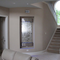 Silver Mirror Water Feature with LED Changing Lights - Indoor Fountains