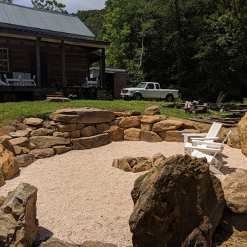 Ancient, Megalithic Sunken Fire Pit and Boulder Wall