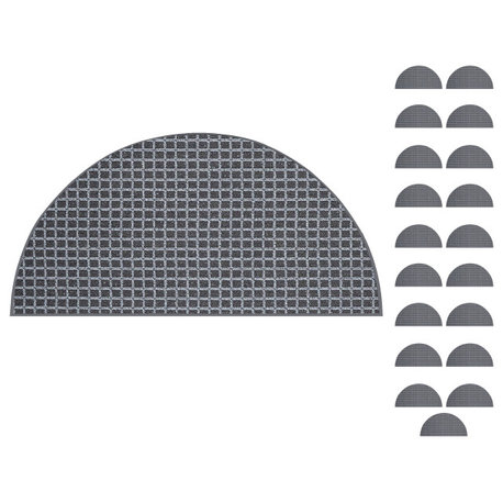 Furnish My Place Corner Indoor/Outdoor Black Rug, 18"x36" Half Round, Set of 20