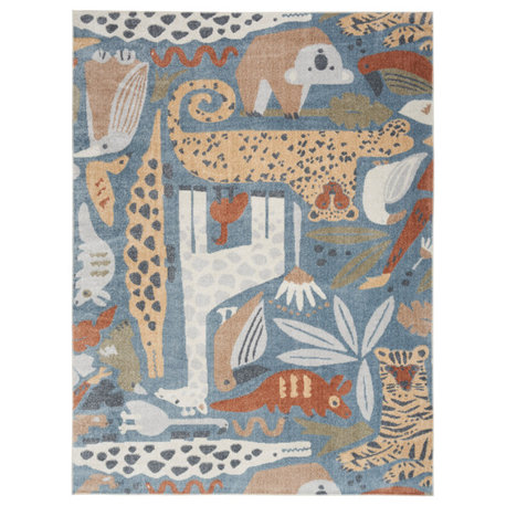 Nourison Astra Machine Washable 3'3" x 5' Multicolor Kids Indoor Area Rug