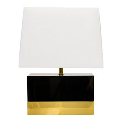 Worlds Away Foley Black and Brass Table Lamp - Table Lamps