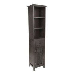Elegant Home Fashions - Elegant Home Fashions Savannah 65-inch Tall Linen Tower, Dark Espresso - Bathroom Cabinets
