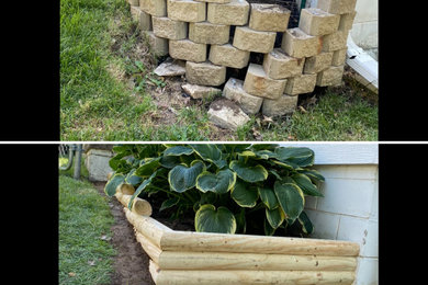 Inspiration for a small backyard landscaping in Omaha.