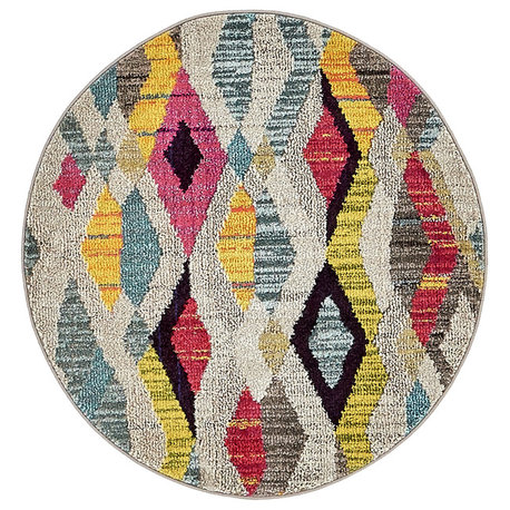 Unique Loom Multicolored Acadia Sedona 3' 3 x 3' 3 Round Rug