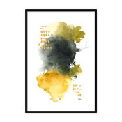 "Abstract Message" Art Print, Black Frame, 94x64 cm