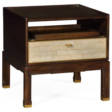 Small Lymed Mink Bedside Table with Tray