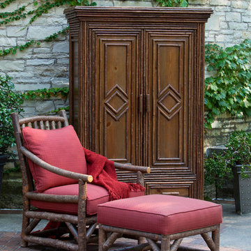 Rustic Club Chair #1167, Ottoman #1173, Armoire #2023 by La Lune Collection