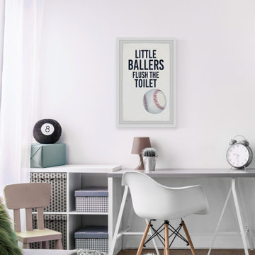 "Little Ballers IV" Framed Painting Print