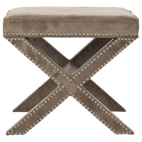 Safavieh Palmer Ottoman, Mushroom Taupe