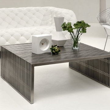 Zuo Novel Square Coffee Table in Stainless Steel