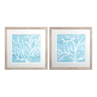 Sea Coral Wall Art, 2-Piece Set - Beach Style - Prints And Posters - by