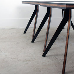 Arrow Black "Lab" Resin Top Sandwich with Walnut Cafe Table - Products