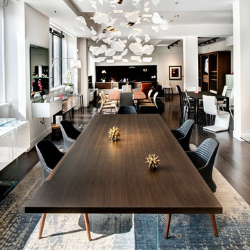 Reflex - Leaf Chandelier, Monolite Dining Table and Vela Chairs