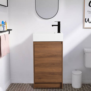 18" Freestanding Bathroom Vanity With Single Sink For Small Bathroom