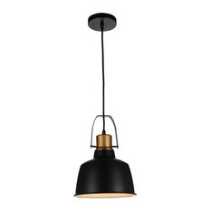 CWI LIGHTING 9845P9-101 1 Light Down Pendant with Black finish