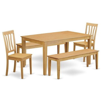 5-Piece Dining Room Set, Kitchen Table And 2 Kitchen Chairs With 2 Benches