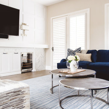 Navy coastal living room