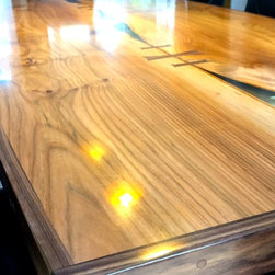 English Elm encased in American black walnut,  matching butterflies - Kitchen Products