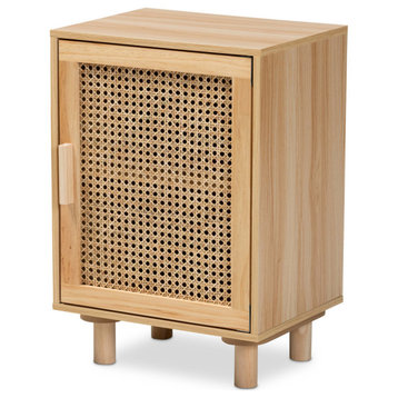 Kaidan Mid-Century Rattan Collection, 1-Door Nightstand