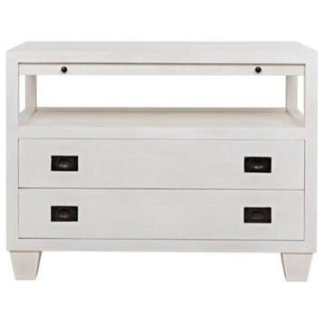 Ripley 2 Drawer Side Table With Sliding Tray, White Wash