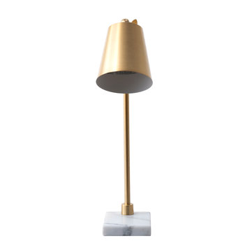 20" Metal Hanging Bell Metal Shade Brass Finish 3-Way Switch Table Lamp