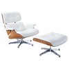 Eaze Lounge Chair in White Natural
