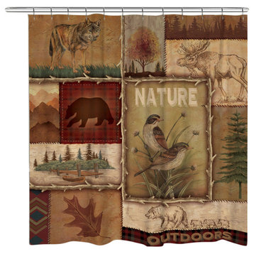 Lodge Collage II Shower Curtain