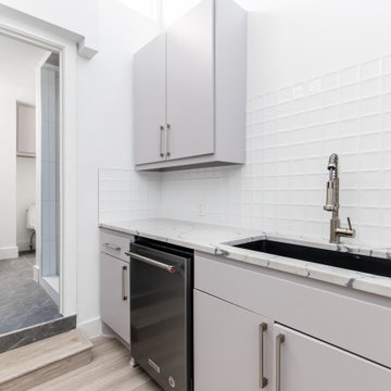 Commercial Kitchen Remodel with Custom Grey Cabinets