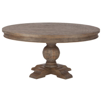 Chatham Downs 60-Inch Round Dining Table in Weathered Teak Finish