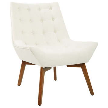 Tufted Chair With Coffee Legs, Linen