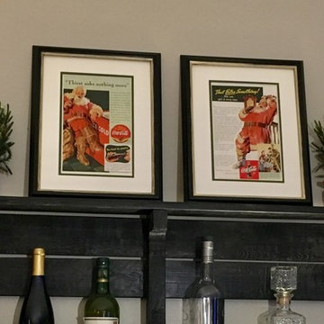 Original Vintage Coke Santa Prints, Framed, Not Reproductions