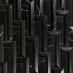 Steps Nero Marquina Mosaic Dimensional - Wall And Floor Tile