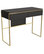 Federico Dressing Table, Black Stained Oak, Brass Accent