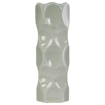 Ceramic Round Cylindrical Vase, Gray, Medium