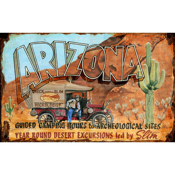 Arizona Slim Vintage Wooden Sign, 20"x32"