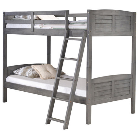 Twin/Twin Louver Bunk Bed, Drawers Or Trundle Not Included