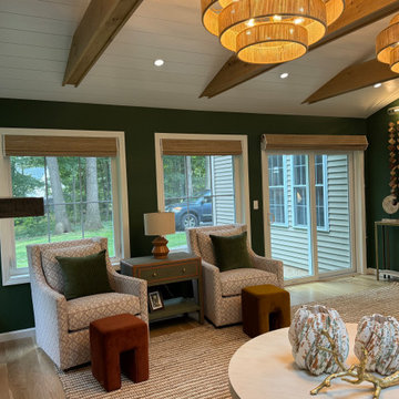 Cozy, multi-functional sunroom retreat