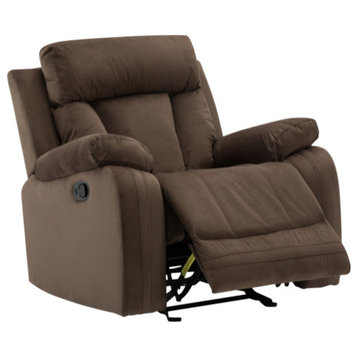 Axel Contemporary Microfiber Recliner Chair, Brown