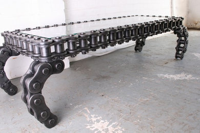 Glass top chain table